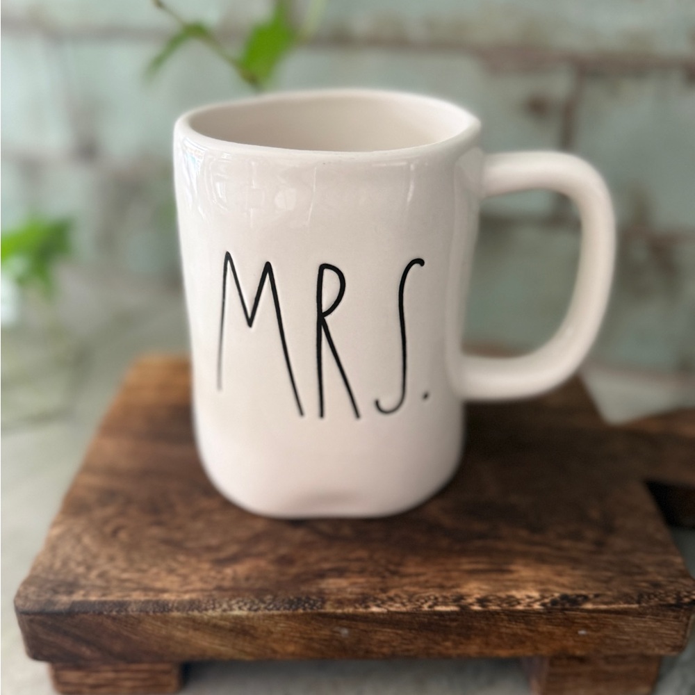 Rae Dunn MRS. Ceramic Mug - White with Black Lettering